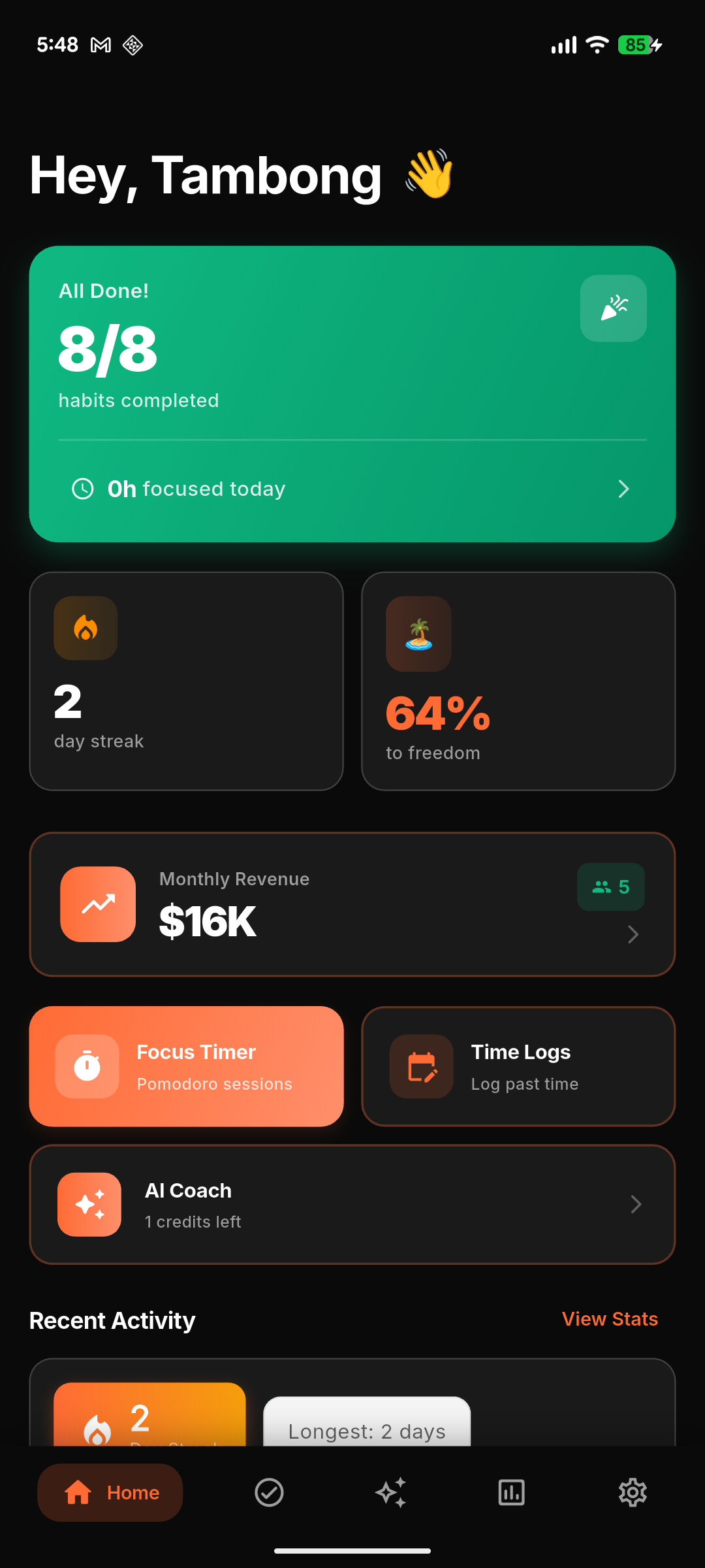 Ignite App Home Screen