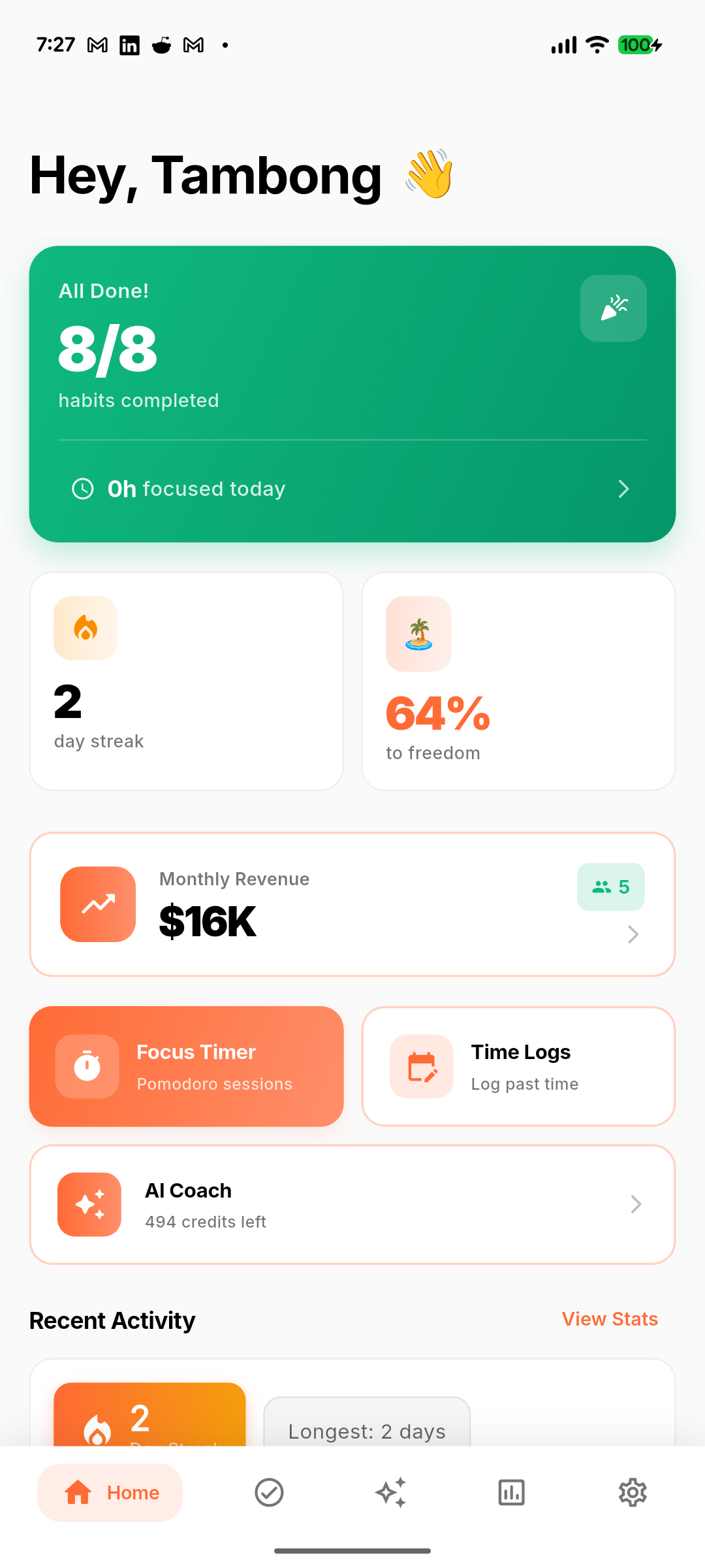 Ignite App Home Screen